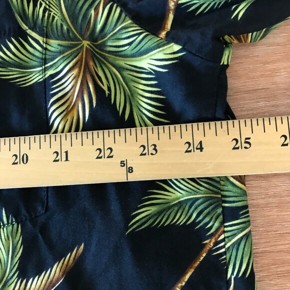 Bishop Street Hawaiian Shirt Men L Green Floral Button Up Pocket Short Sleeve - Picture 7 of 9